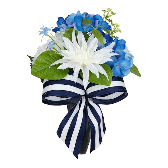 Blue & White Dahlia & Berry Remembrance Cone by Ashland